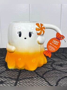 NEW Trick or Treat Ghost Lollipop Halloween Mug